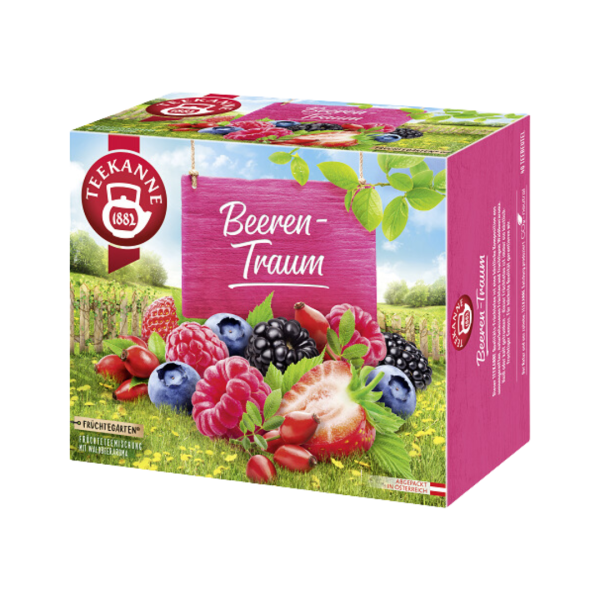 Teekanne Früchtegarten Beeren-Traum, 40 Teebeutel im Kuvert